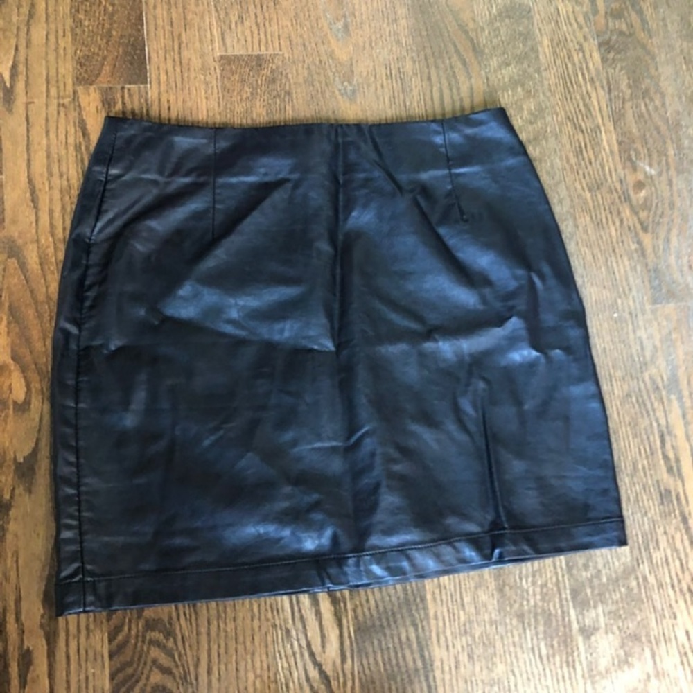 Black Faux Leather Skirt
